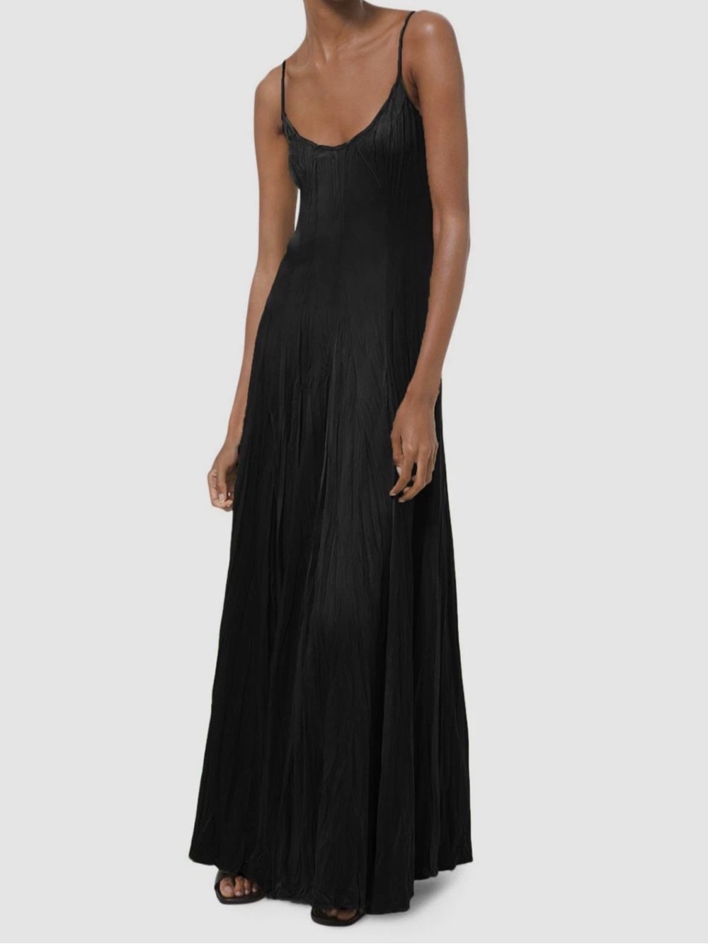Michael Kors Collection Jamison black pleated maxi dress size 0